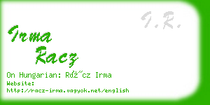 irma racz business card